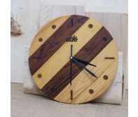 Wooden Wall Clock (Round) – Handmade Wooden Wall Décor Clock with Natural Finish, Minimal Modern Style for Home/Office, Eco-Friendly Wall Hanging Gift for Living Room